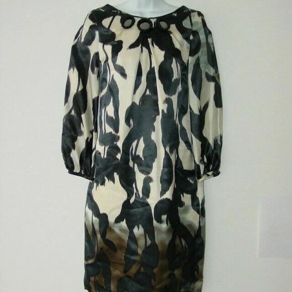 NWT PIAZZA SEMPIONE Multi Silk Long Sleeve Dress 40/6 - Picture 1 of 7